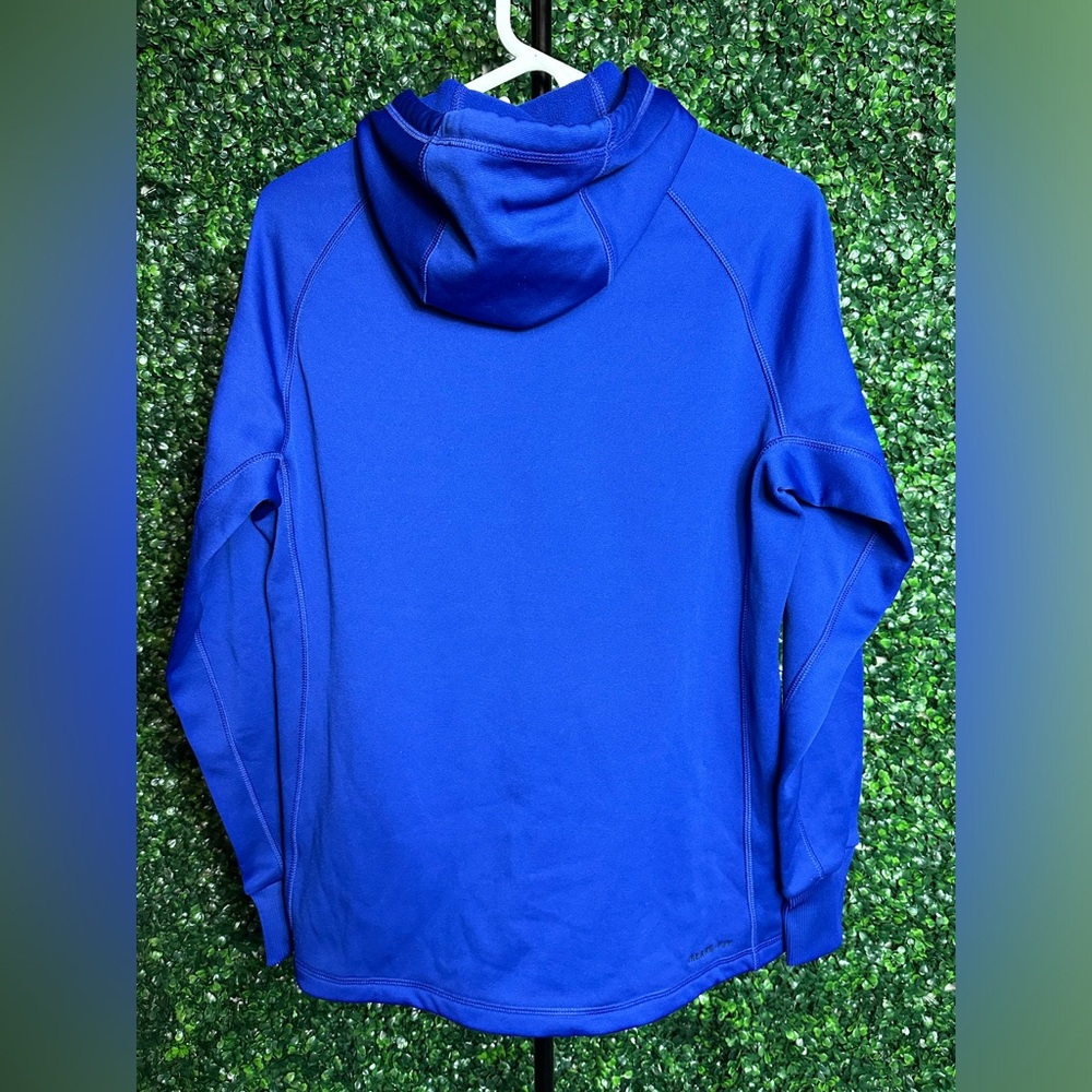Nike Blue Pullover Women’s Hoodie with Multicolor Swoosh - Picture 5 of 7